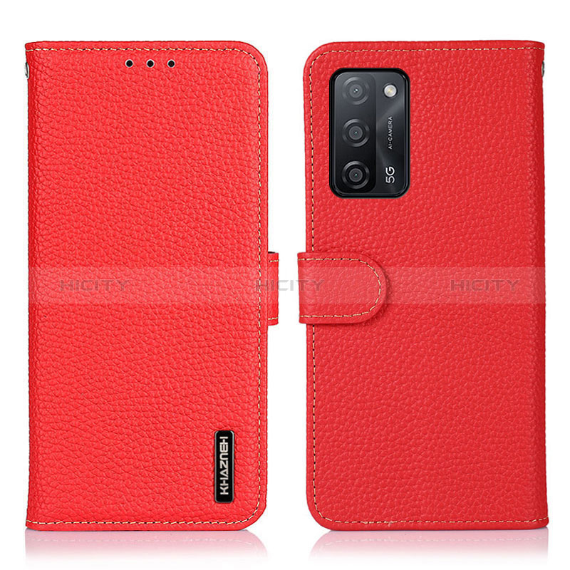 Custodia Portafoglio In Pelle Cover con Supporto B01H per Oppo A56 5G Rosso