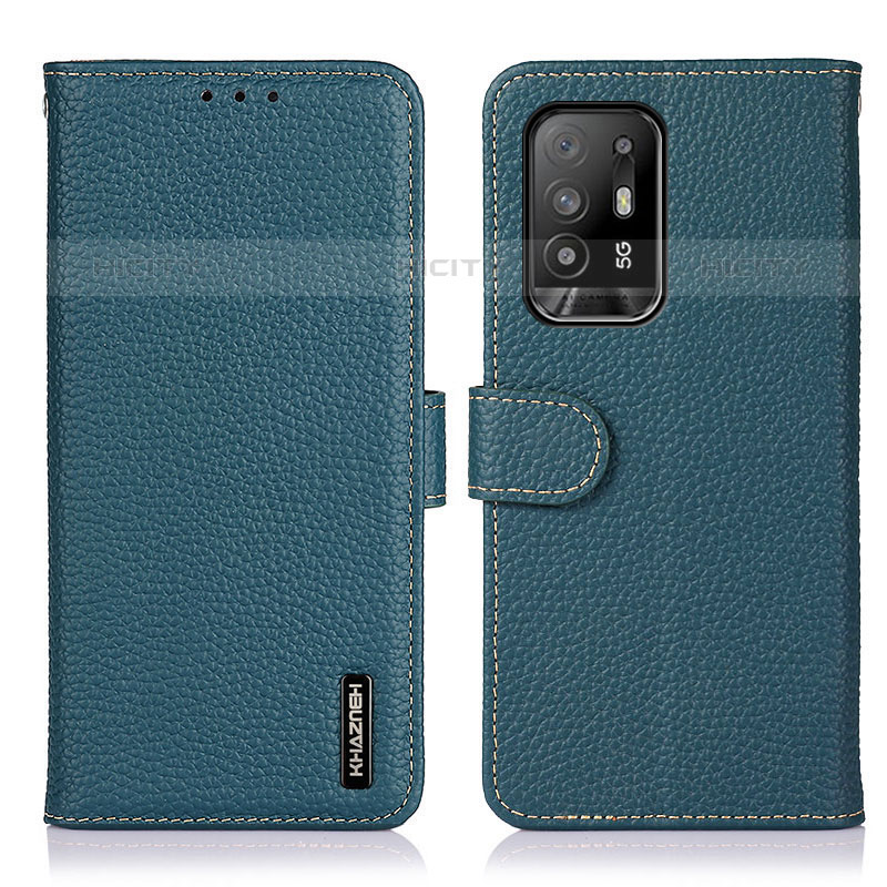 Custodia Portafoglio In Pelle Cover con Supporto B01H per Oppo A95 5G Verde