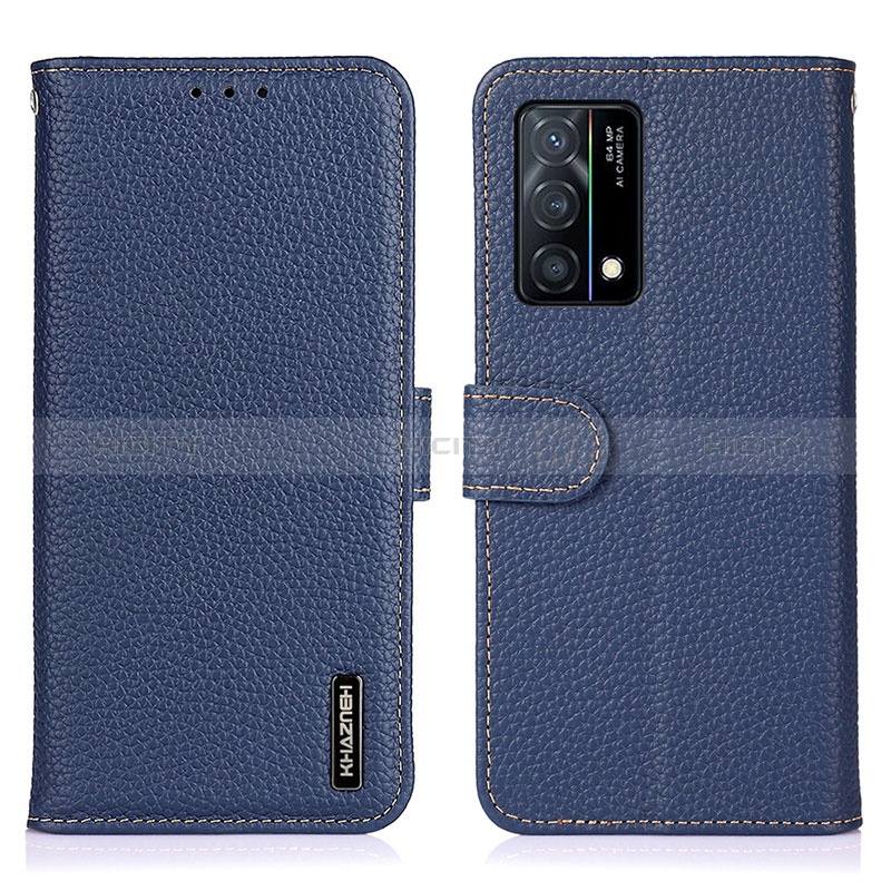 Custodia Portafoglio In Pelle Cover con Supporto B01H per Oppo K9 5G Blu