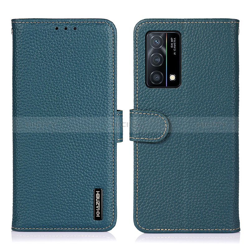 Custodia Portafoglio In Pelle Cover con Supporto B01H per Oppo K9 5G Verde