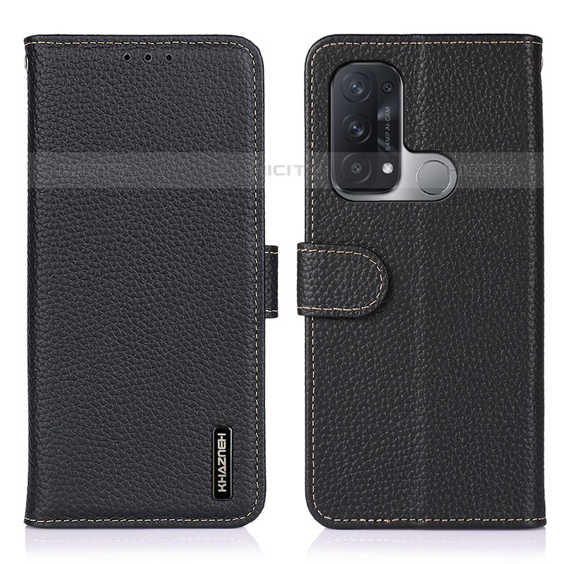 Custodia Portafoglio In Pelle Cover con Supporto B01H per Oppo Reno5 A Nero