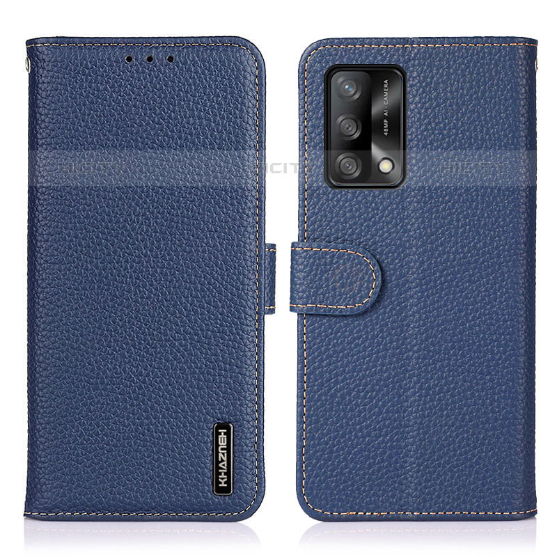 Custodia Portafoglio In Pelle Cover con Supporto B01H per Oppo Reno6 Lite Blu