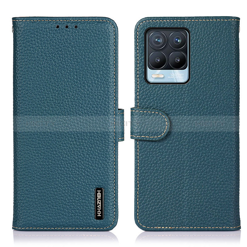 Custodia Portafoglio In Pelle Cover con Supporto B01H per Realme 8 Pro Verde