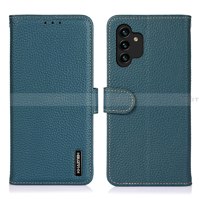 Custodia Portafoglio In Pelle Cover con Supporto B01H per Samsung Galaxy A13 4G Verde