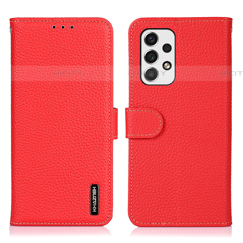 Custodia Portafoglio In Pelle Cover con Supporto B01H per Samsung Galaxy A53 5G Rosso