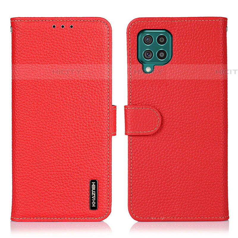 Custodia Portafoglio In Pelle Cover con Supporto B01H per Samsung Galaxy F62 5G Rosso