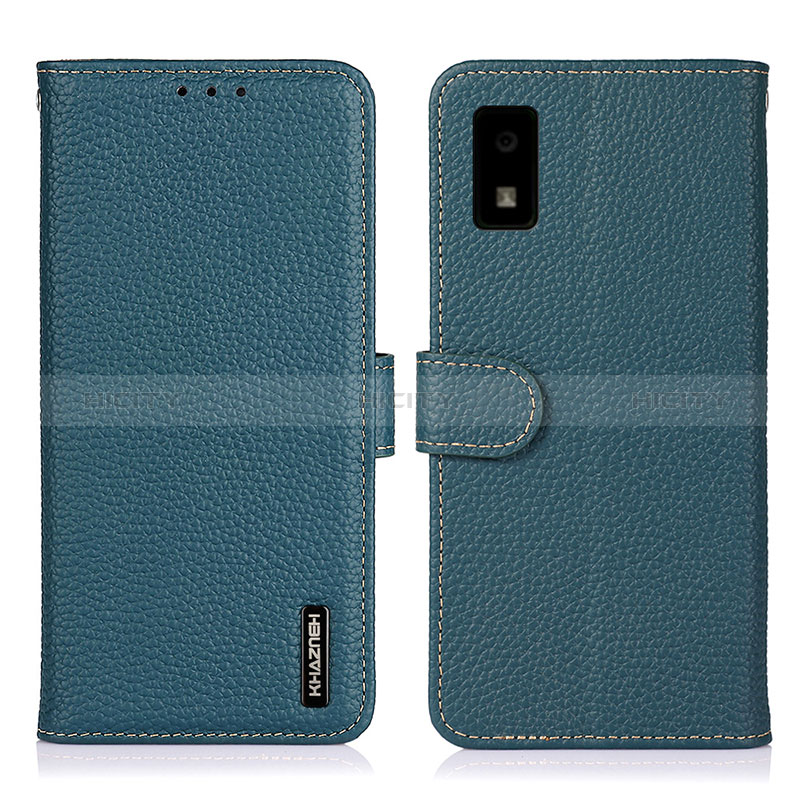 Custodia Portafoglio In Pelle Cover con Supporto B01H per Sharp Aquos wish2 Verde