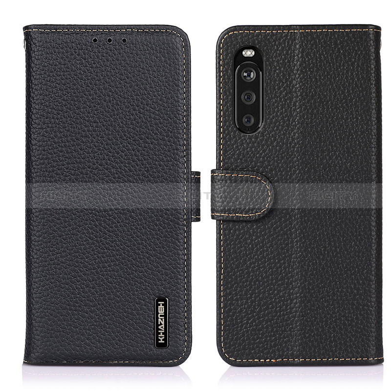 Custodia Portafoglio In Pelle Cover con Supporto B01H per Sony Xperia 10 III SO-52B Nero