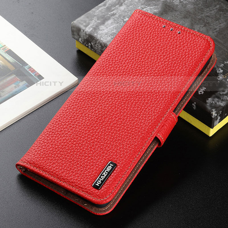 Custodia Portafoglio In Pelle Cover con Supporto B01H per Xiaomi Mi 12 Ultra 5G Rosso