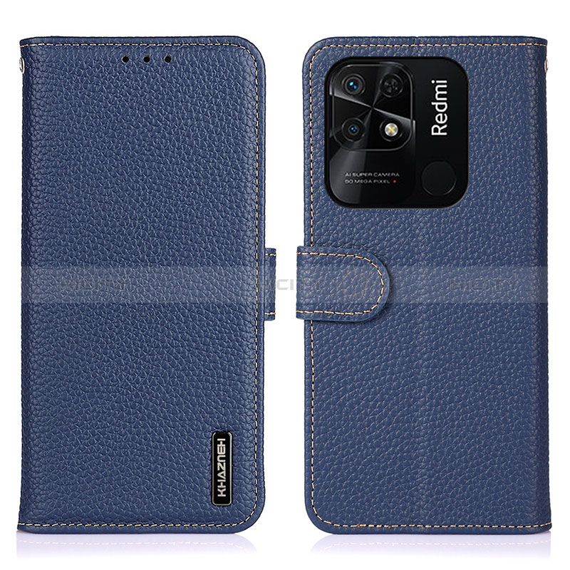 Custodia Portafoglio In Pelle Cover con Supporto B01H per Xiaomi Redmi 10 Power Blu