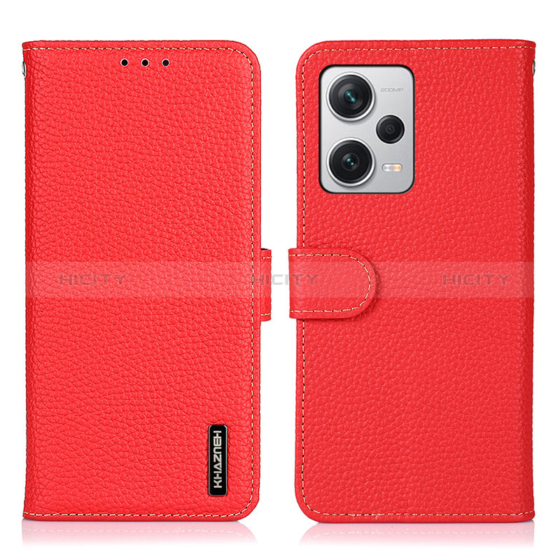 Custodia Portafoglio In Pelle Cover con Supporto B01H per Xiaomi Redmi Note 12 Explorer Rosso