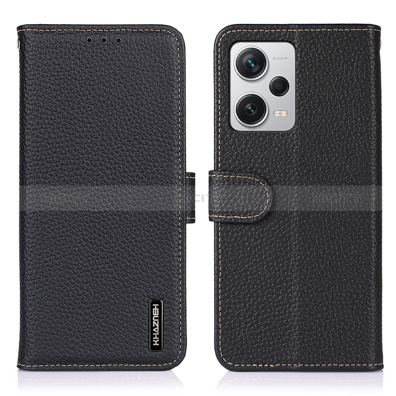 Custodia Portafoglio In Pelle Cover con Supporto B01H per Xiaomi Redmi Note 12 Pro+ Plus 5G Nero