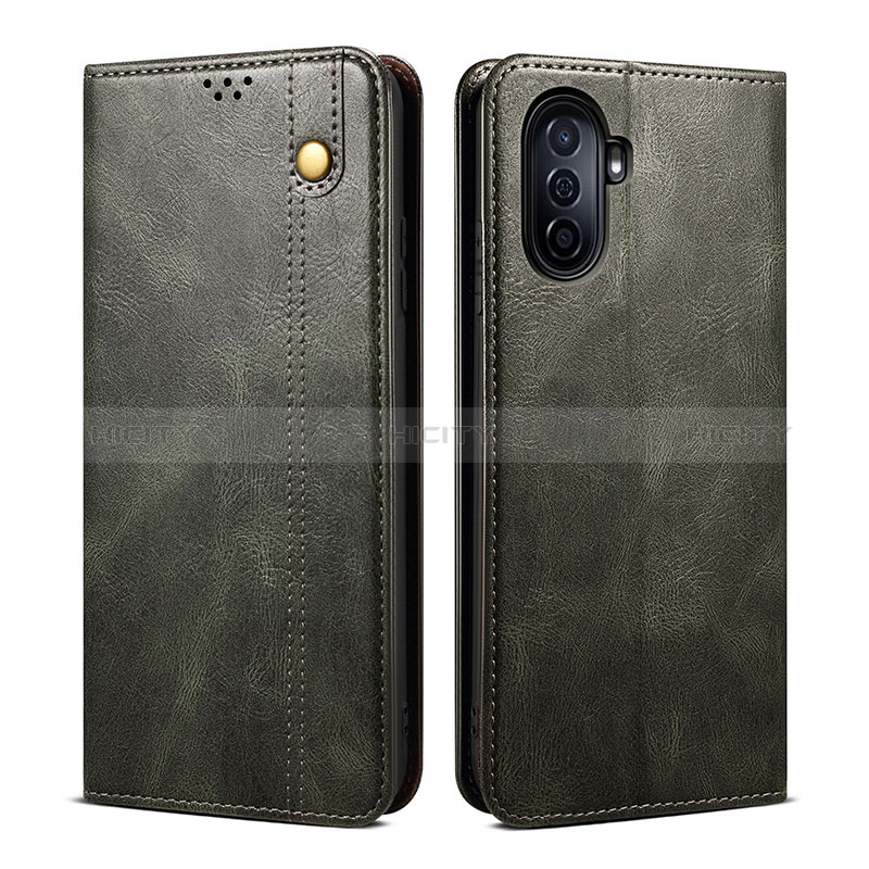 Custodia Portafoglio In Pelle Cover con Supporto B01S per Huawei Nova Y70 Verde