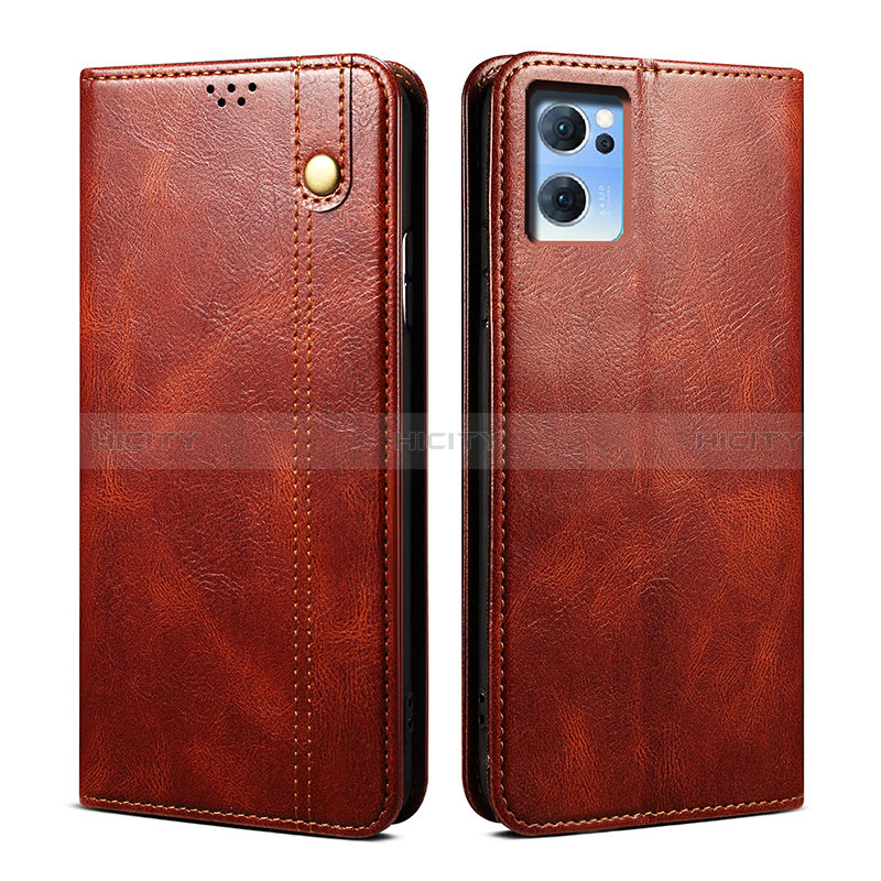 Custodia Portafoglio In Pelle Cover con Supporto B01S per Oppo Find X5 Lite 5G Marrone