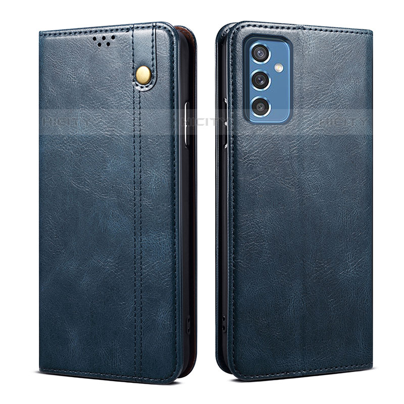 Custodia Portafoglio In Pelle Cover con Supporto B01S per Samsung Galaxy M52 5G Blu