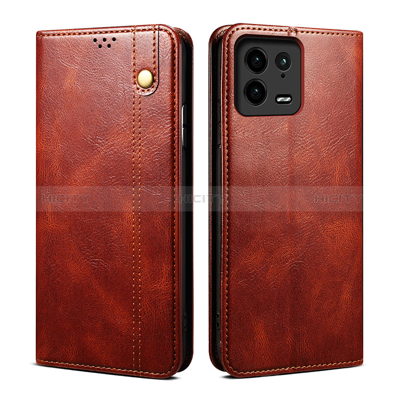 Custodia Portafoglio In Pelle Cover con Supporto B01S per Xiaomi Mi 13 Pro 5G Marrone