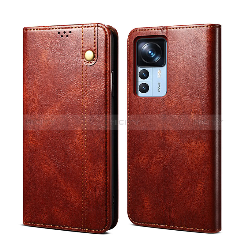 Custodia Portafoglio In Pelle Cover con Supporto B01S per Xiaomi Redmi K50 Ultra 5G Marrone