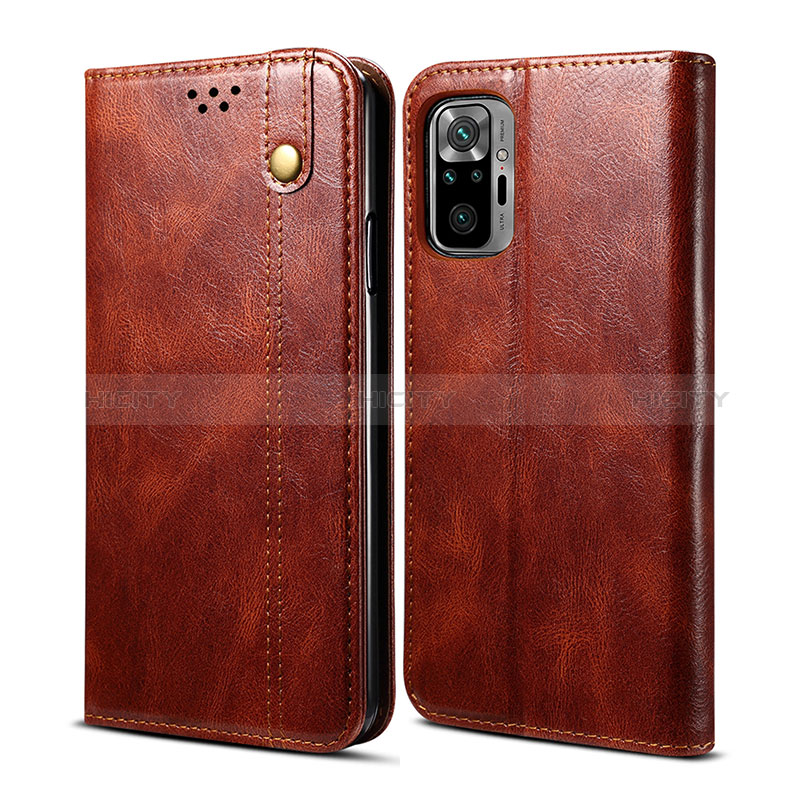 Custodia Portafoglio In Pelle Cover con Supporto B01S per Xiaomi Redmi Note 10 4G Marrone