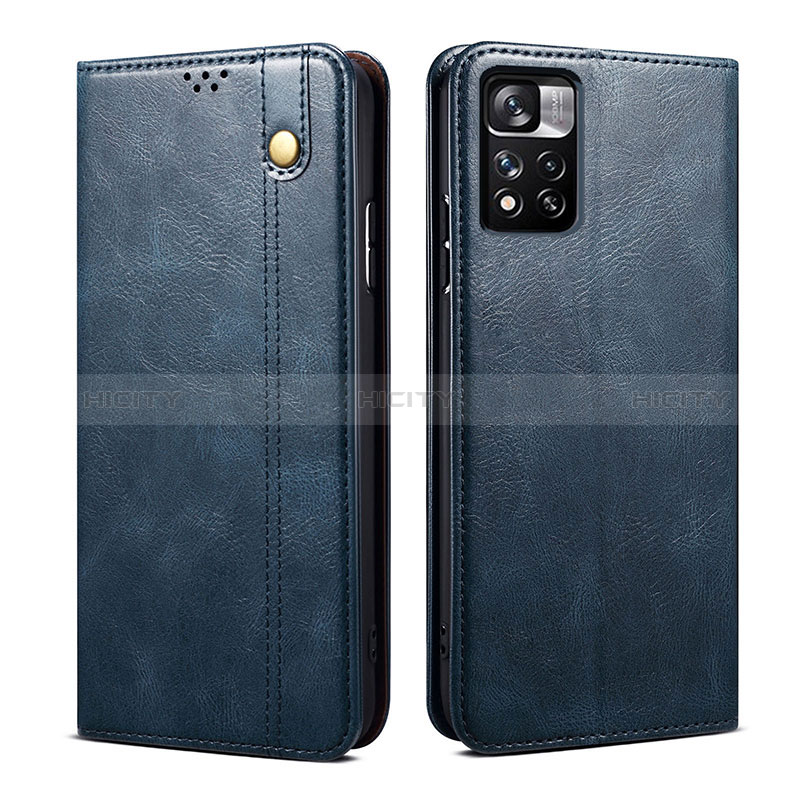 Custodia Portafoglio In Pelle Cover con Supporto B01S per Xiaomi Redmi Note 11 Pro+ Plus 5G Blu