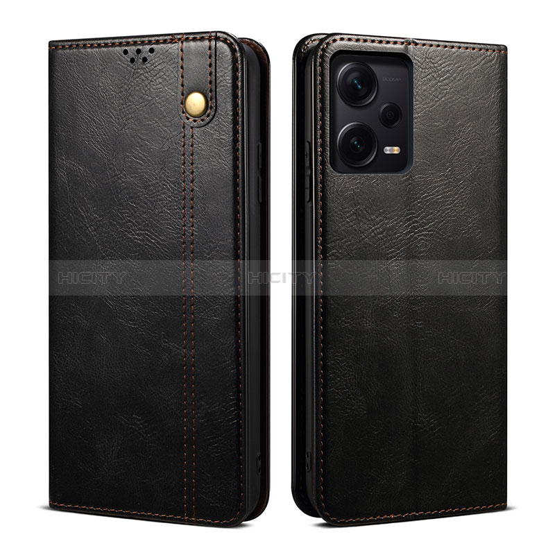 Custodia Portafoglio In Pelle Cover con Supporto B01S per Xiaomi Redmi Note 12 Pro+ Plus 5G Nero