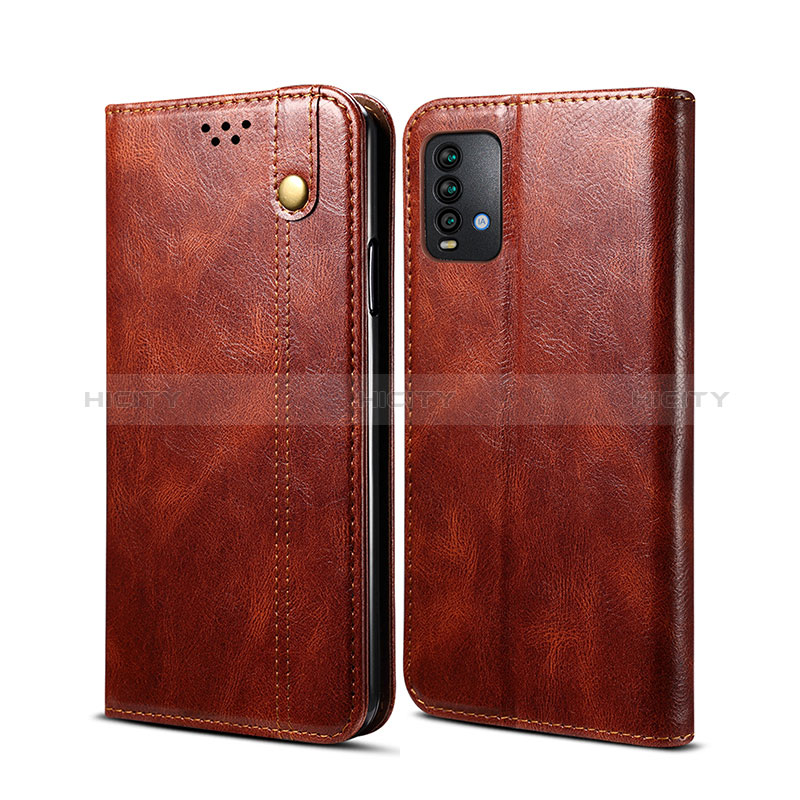 Custodia Portafoglio In Pelle Cover con Supporto B01S per Xiaomi Redmi Note 9 4G Marrone