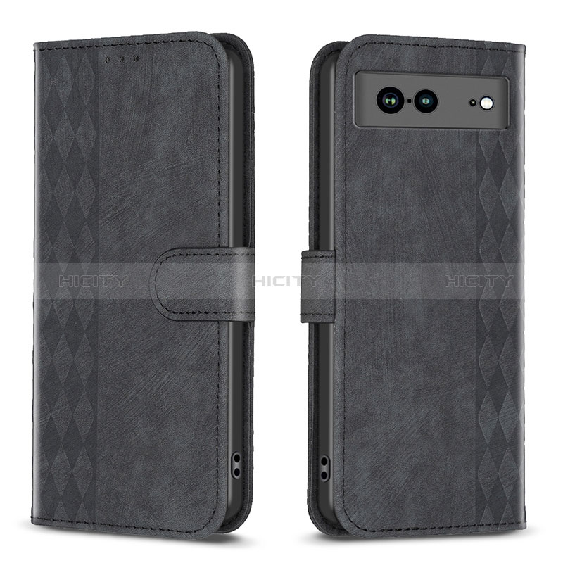 Custodia Portafoglio In Pelle Cover con Supporto B02F per Google Pixel 7a 5G Nero