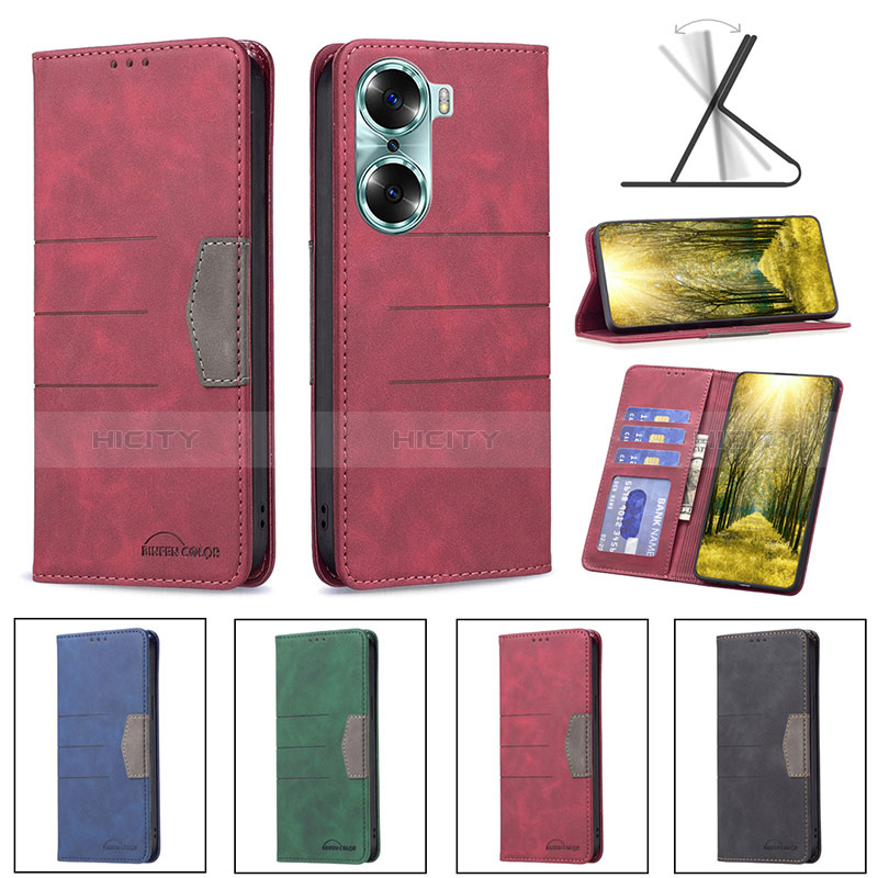 Custodia Portafoglio In Pelle Cover con Supporto B02F per Huawei Honor 60 5G