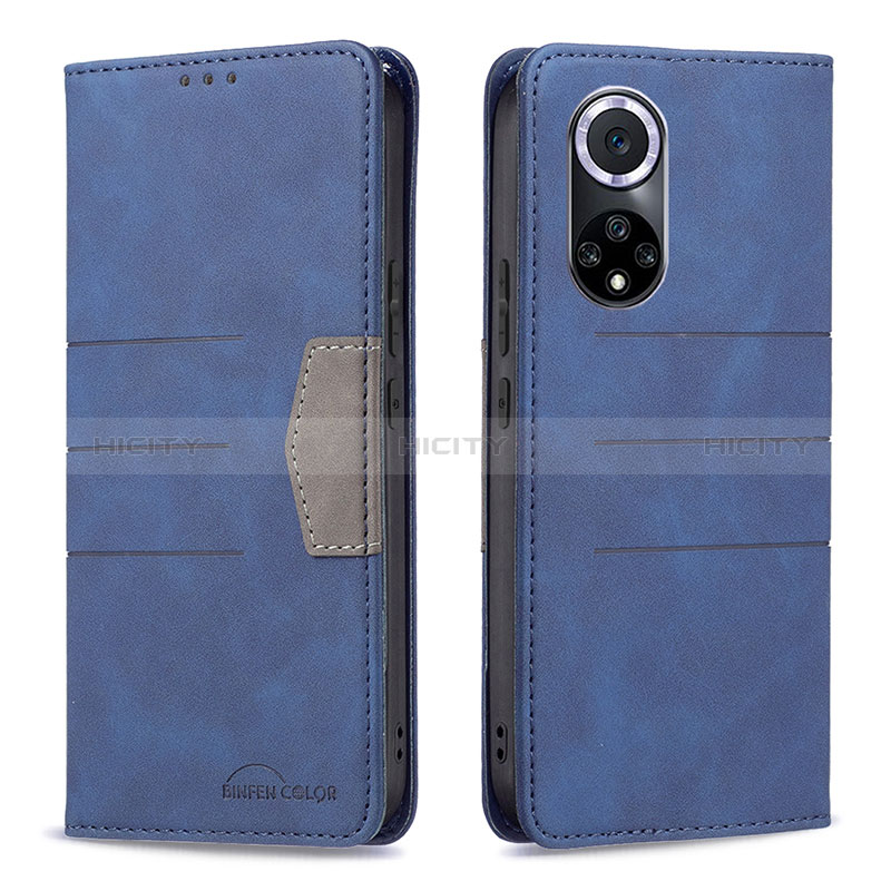 Custodia Portafoglio In Pelle Cover con Supporto B02F per Huawei Nova 9 Blu