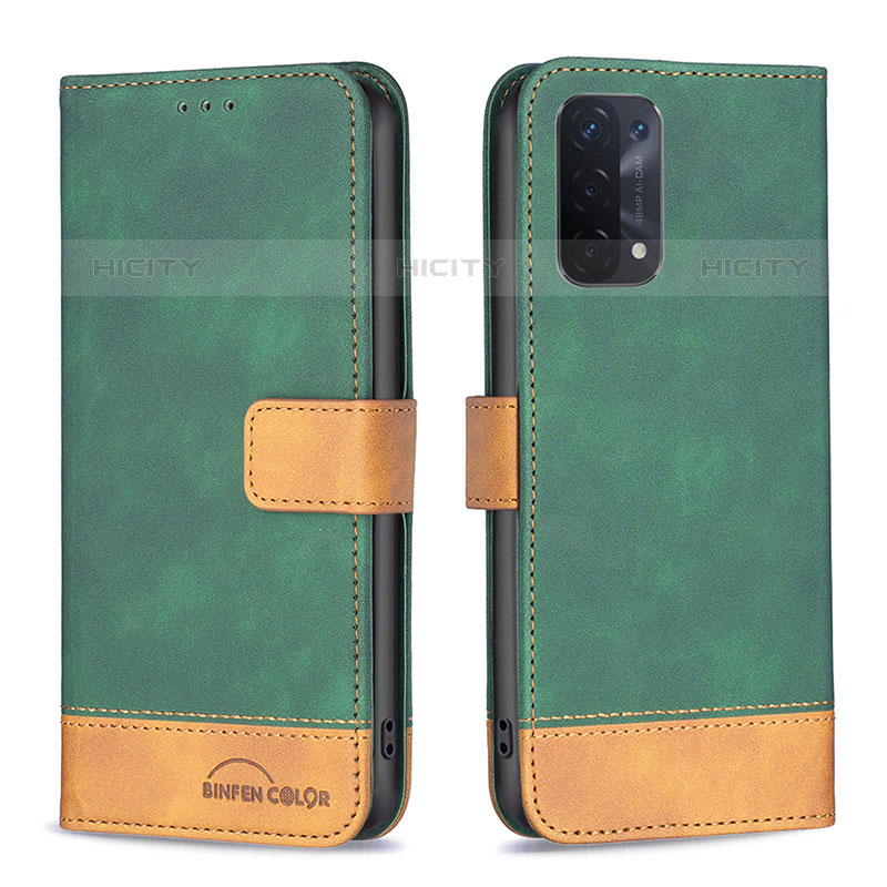 Custodia Portafoglio In Pelle Cover con Supporto B02F per OnePlus Nord N200 5G Verde