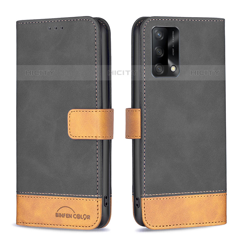 Custodia Portafoglio In Pelle Cover con Supporto B02F per Oppo A74 4G Nero