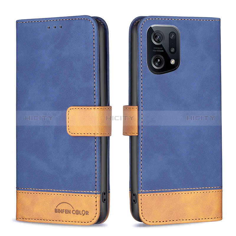 Custodia Portafoglio In Pelle Cover con Supporto B02F per Oppo Find X5 5G