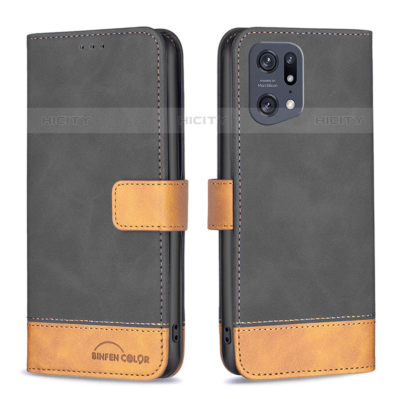 Custodia Portafoglio In Pelle Cover con Supporto B02F per Oppo Find X5 Pro 5G