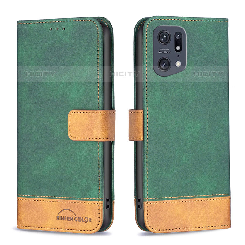 Custodia Portafoglio In Pelle Cover con Supporto B02F per Oppo Find X5 Pro 5G