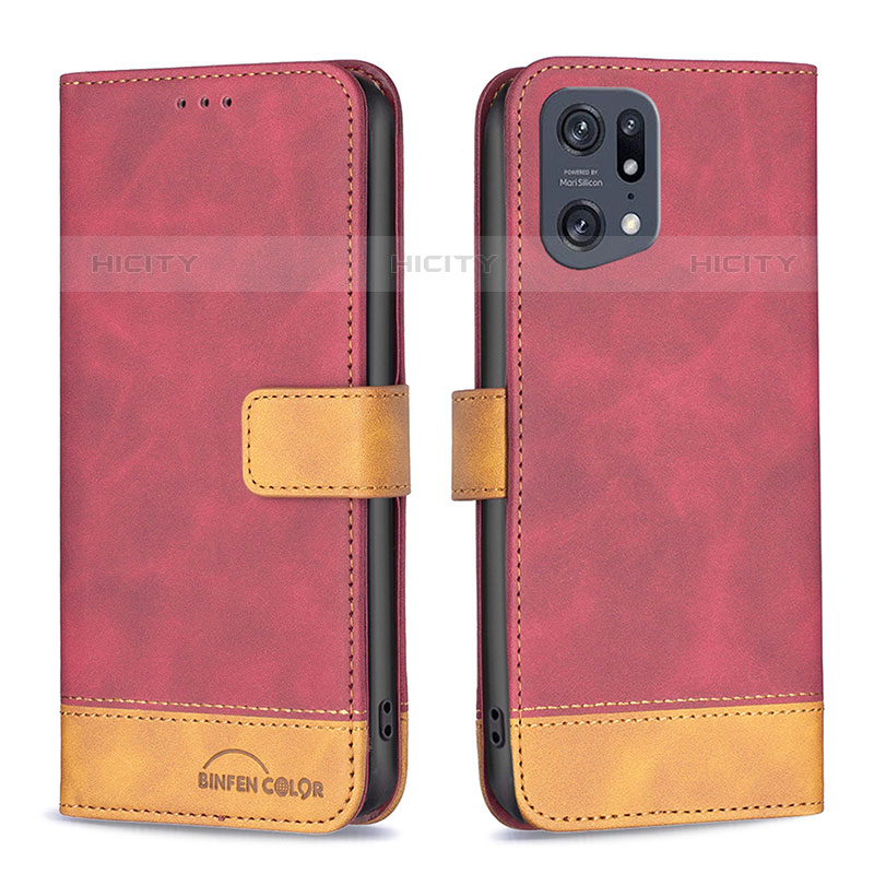 Custodia Portafoglio In Pelle Cover con Supporto B02F per Oppo Find X5 Pro 5G