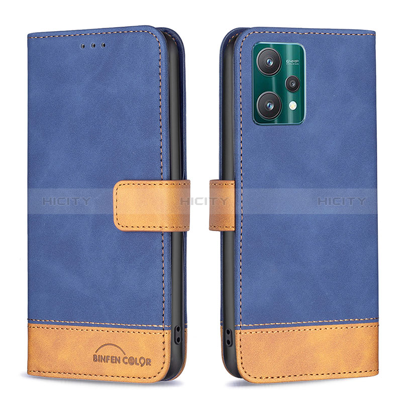 Custodia Portafoglio In Pelle Cover con Supporto B02F per Realme 9 5G Blu