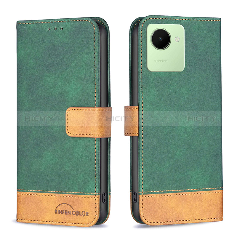 Custodia Portafoglio In Pelle Cover con Supporto B02F per Realme C30s