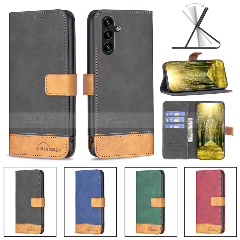 Custodia Portafoglio In Pelle Cover con Supporto B02F per Samsung Galaxy A04s