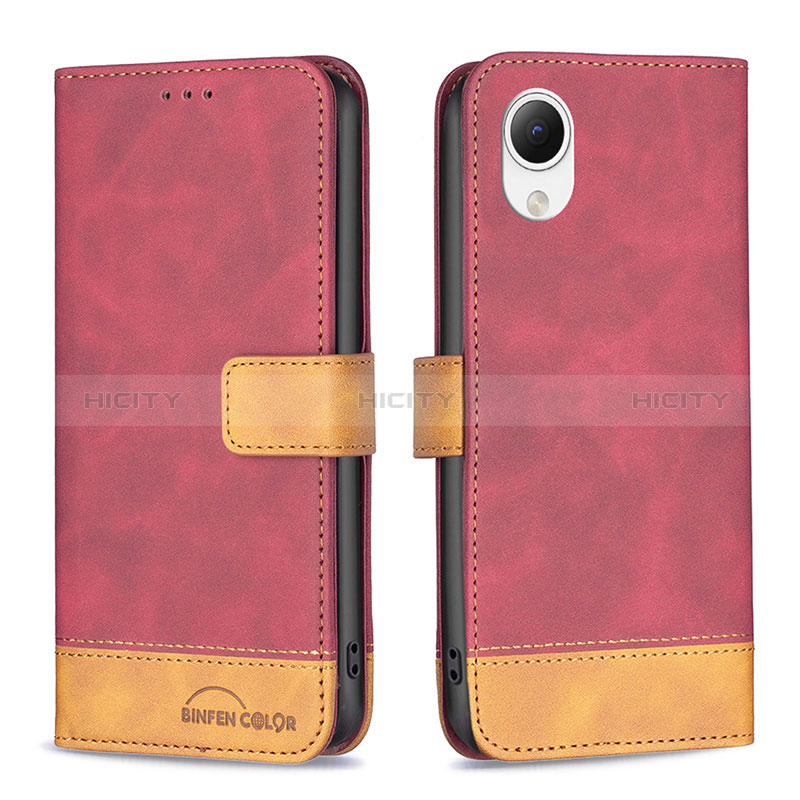 Custodia Portafoglio In Pelle Cover con Supporto B02F per Samsung Galaxy A23e 5G Rosso