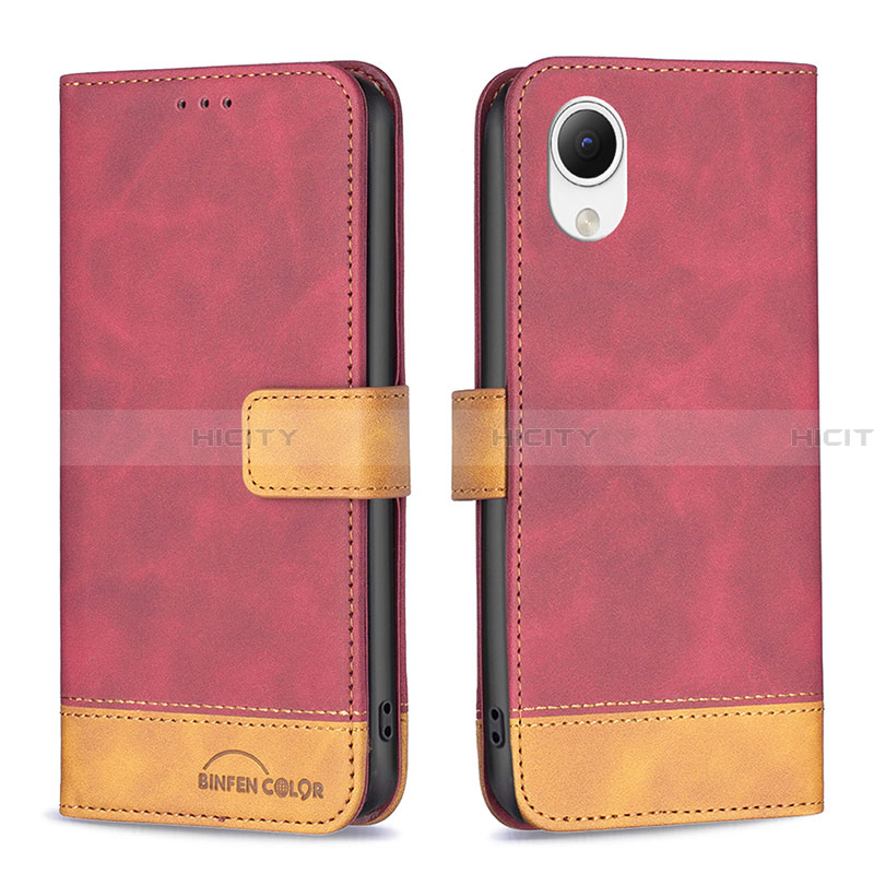 Custodia Portafoglio In Pelle Cover con Supporto B02F per Samsung Galaxy A23s Rosso