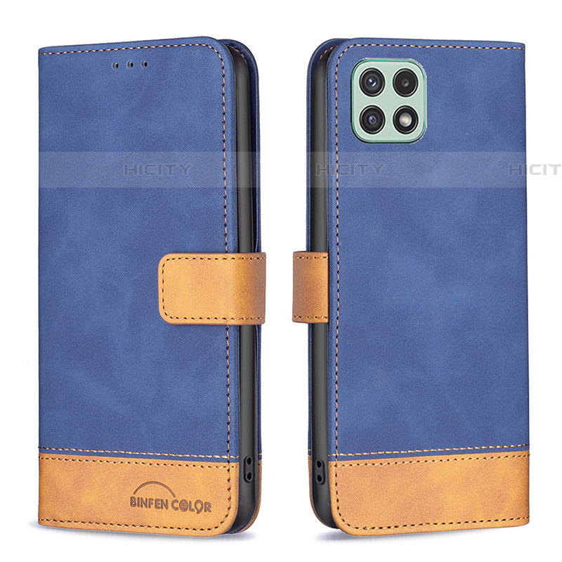 Custodia Portafoglio In Pelle Cover con Supporto B02F per Samsung Galaxy F42 5G Blu