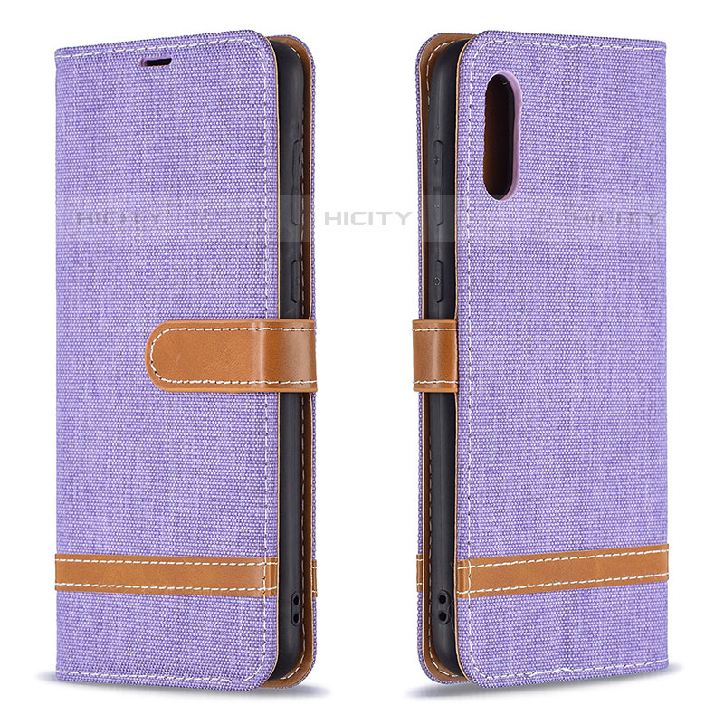 Custodia Portafoglio In Pelle Cover con Supporto B02F per Samsung Galaxy M02 Lavanda