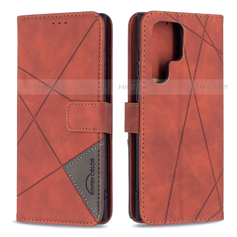 Custodia Portafoglio In Pelle Cover con Supporto B02F per Samsung Galaxy S21 Ultra 5G