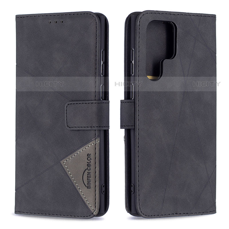 Custodia Portafoglio In Pelle Cover con Supporto B02F per Samsung Galaxy S21 Ultra 5G Nero