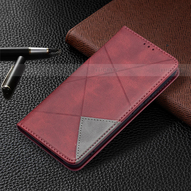 Custodia Portafoglio In Pelle Cover con Supporto B02F per Samsung Galaxy S22 Plus 5G Rosso