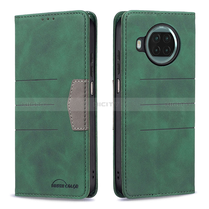 Custodia Portafoglio In Pelle Cover con Supporto B02F per Xiaomi Mi 10i 5G Verde