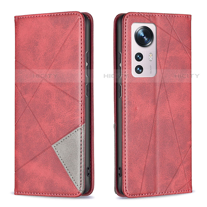 Custodia Portafoglio In Pelle Cover con Supporto B02F per Xiaomi Mi 12S 5G Rosso