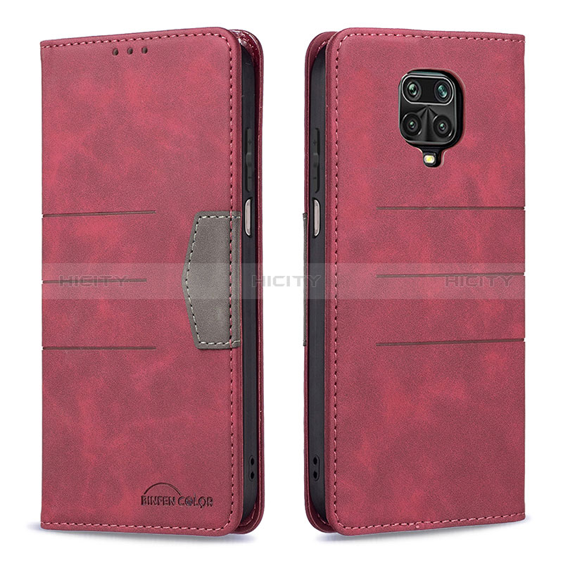 Custodia Portafoglio In Pelle Cover con Supporto B02F per Xiaomi Poco M2 Pro Rosso