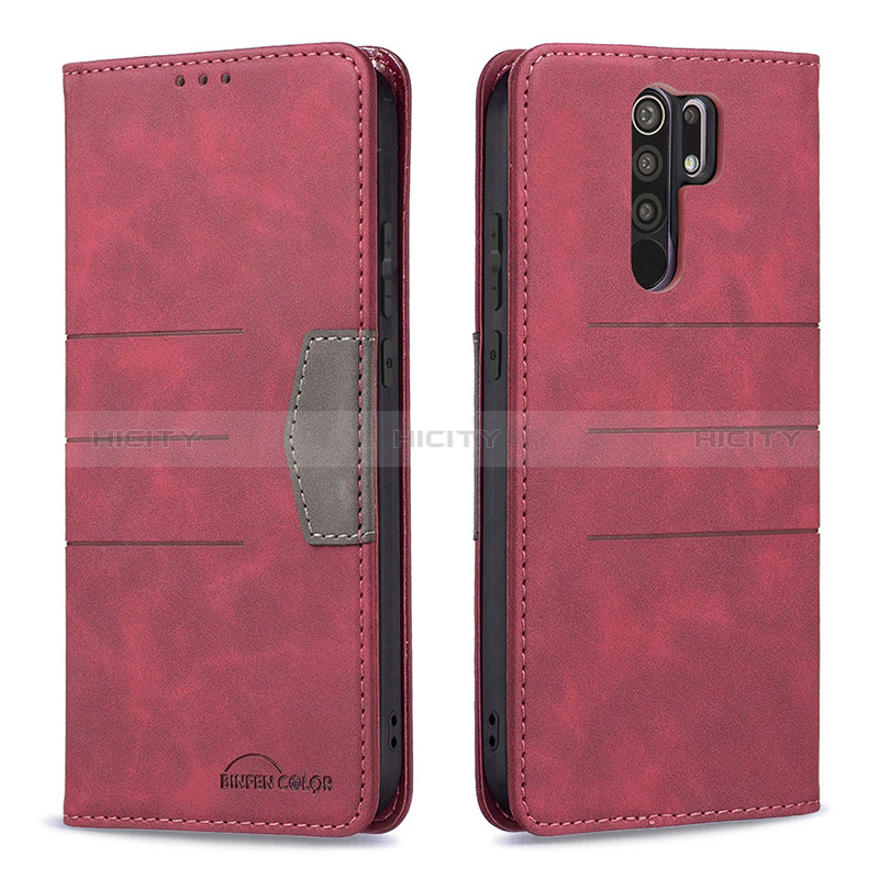 Custodia Portafoglio In Pelle Cover con Supporto B02F per Xiaomi Redmi 9