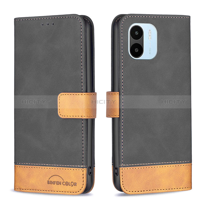 Custodia Portafoglio In Pelle Cover con Supporto B02F per Xiaomi Redmi A2 Plus Nero