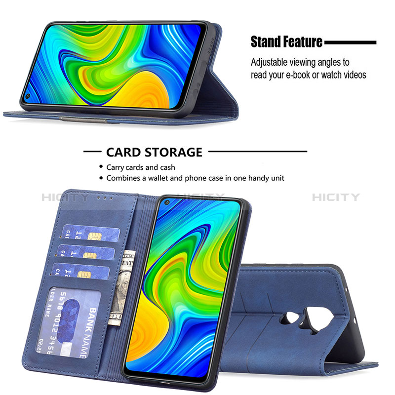 Custodia Portafoglio In Pelle Cover con Supporto B02F per Xiaomi Redmi Note 9